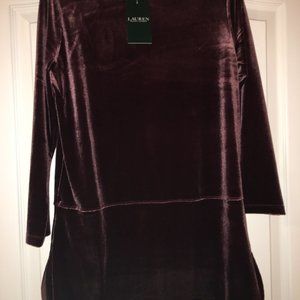 Ralph Lauren Burgundy Velvet Top